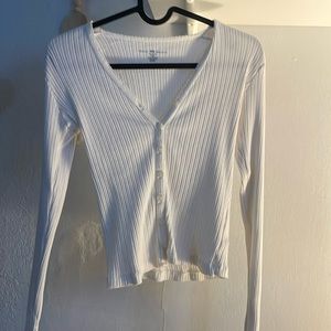 brandy melville white ribbed long sleeve